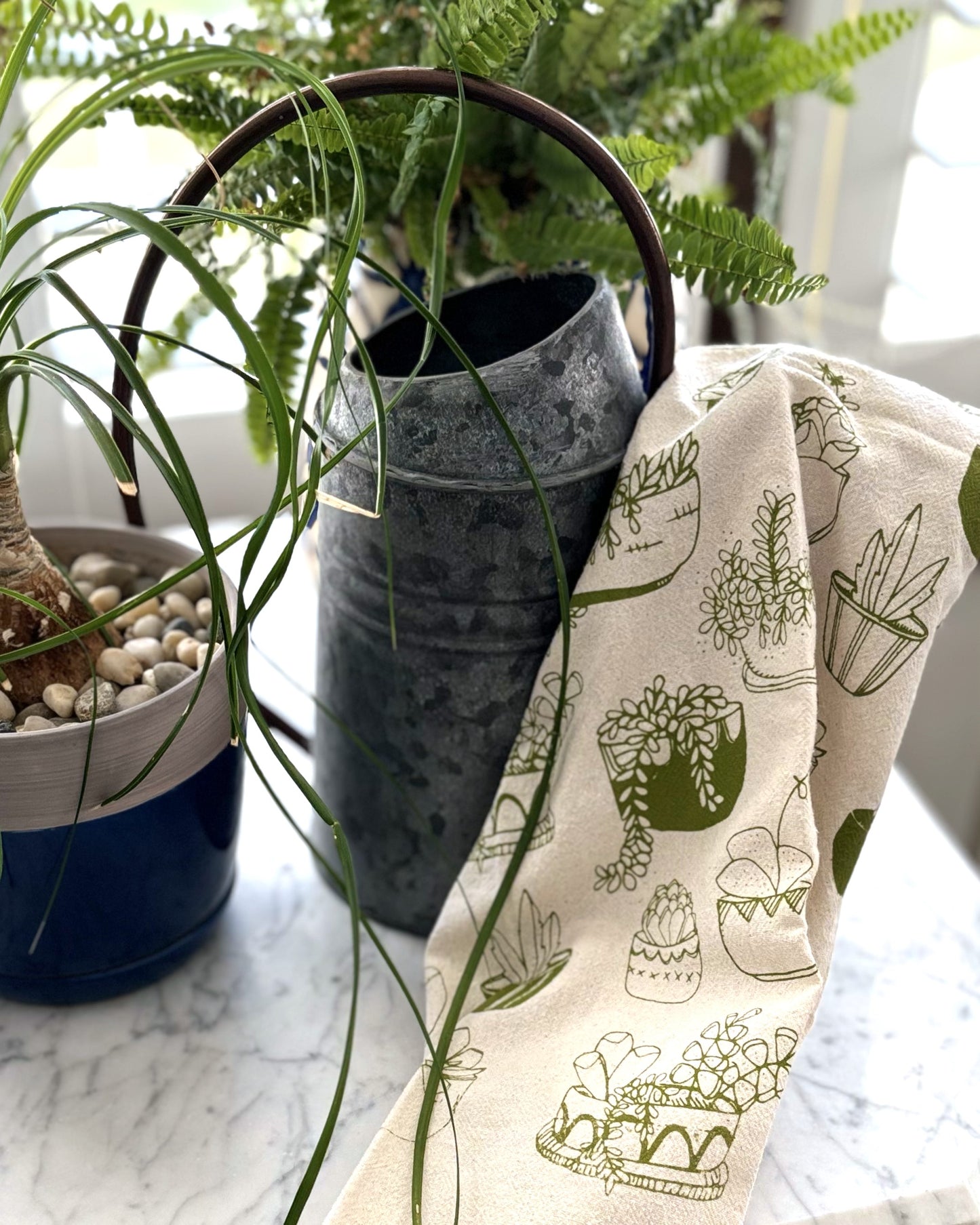 Succulent Garden Tea Towel