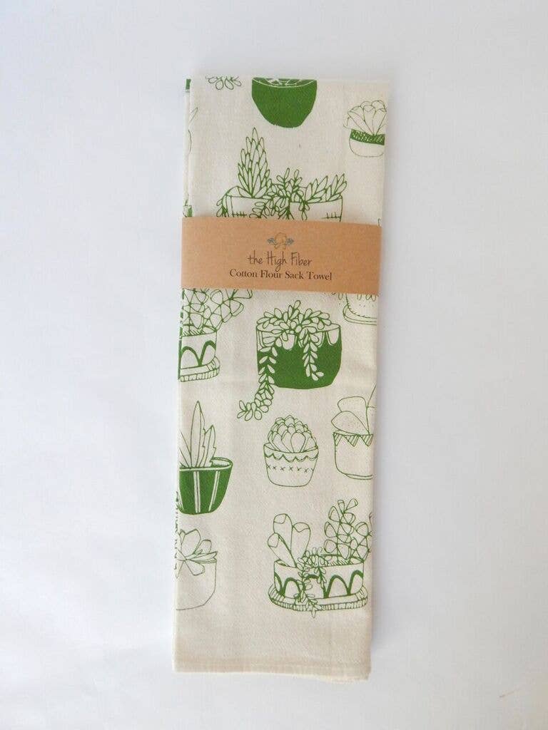 Succulent Garden Tea Towel