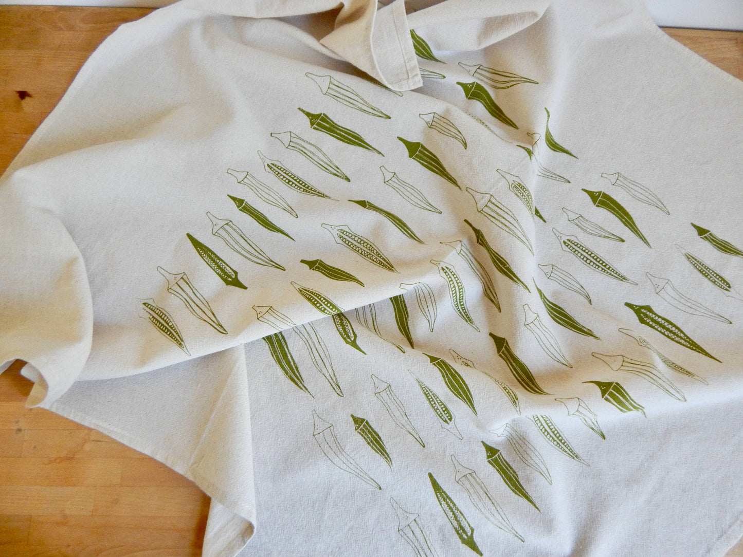 Southern Harvest Okra Tea Towel