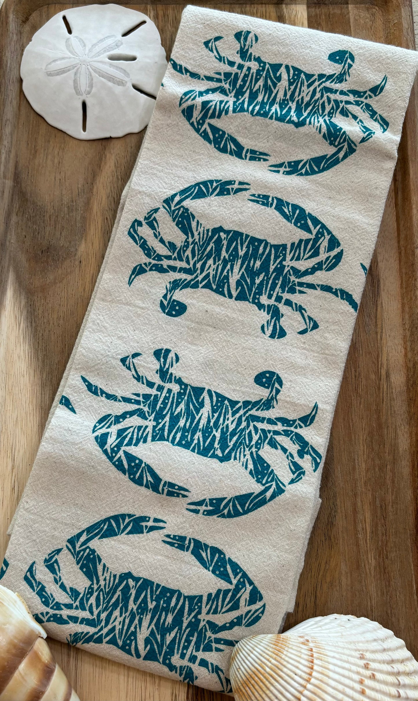 Crabby Coastal Tea Towel