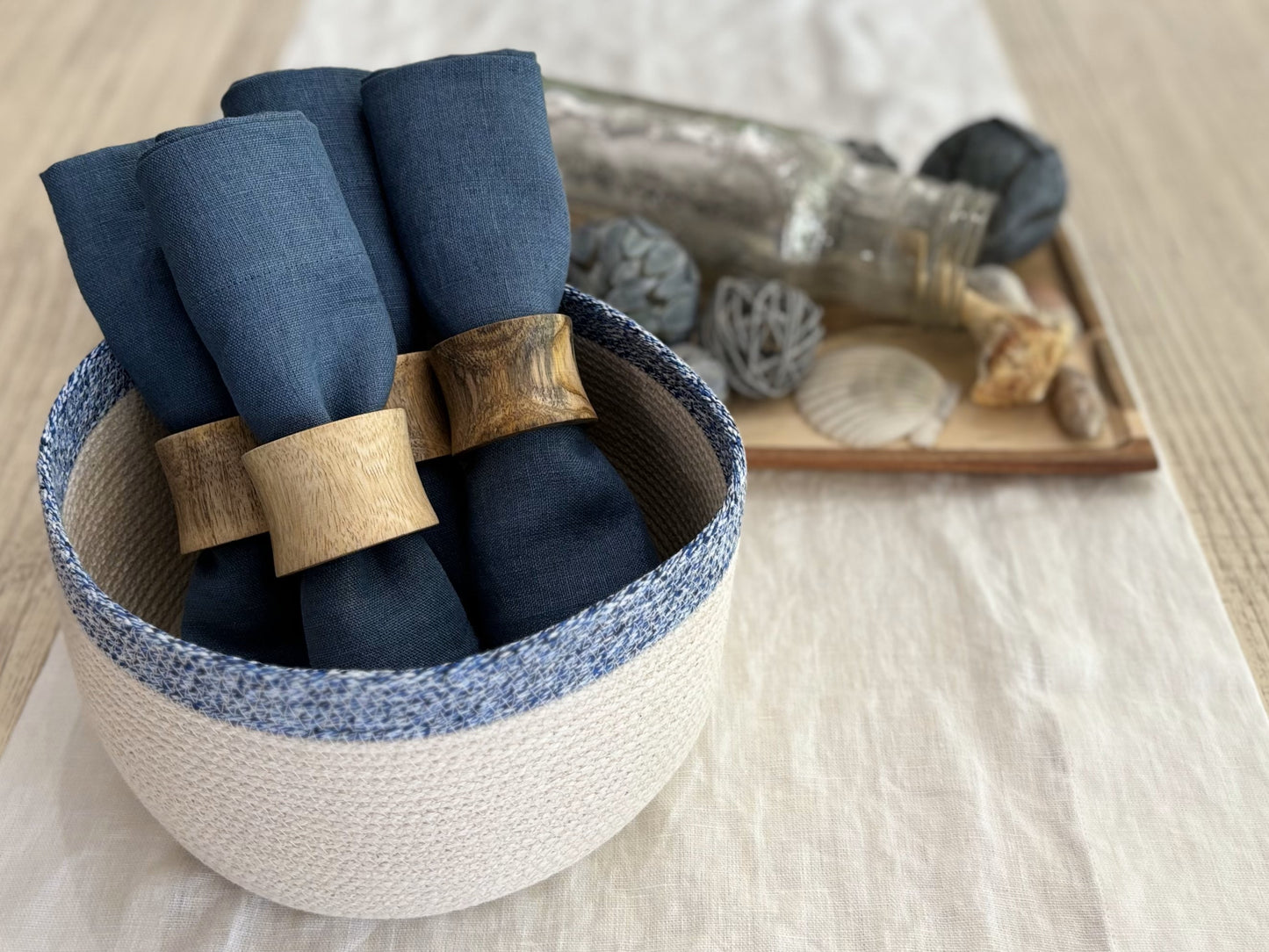 Ash Blonde Wooden Napkin Rings