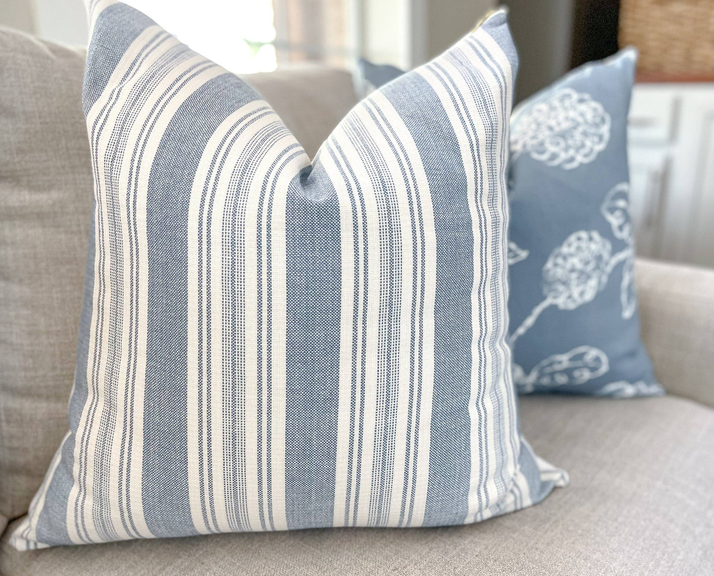 Preppy Stripe Designer Pillow Cover